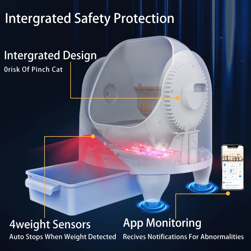 HEYBO PET Large Capacity Self Cleaning Safety App Control Auto Smart Open Cat Litter Box