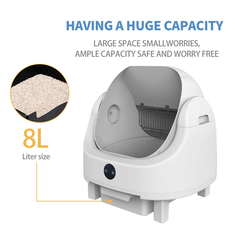 HEYBO PET Large Capacity Self Cleaning Safety App Control Auto Smart Open Cat Litter Box