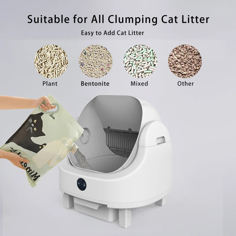 HEYBO PET Large Capacity Self Cleaning Safety App Control Auto Smart Open Cat Litter Box
