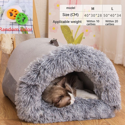 Portable Pet Nest Portable Autumn And Winter Warm Dog Nest Moisture-proof Long Fur Cat Nest Cross Border Pet Nest