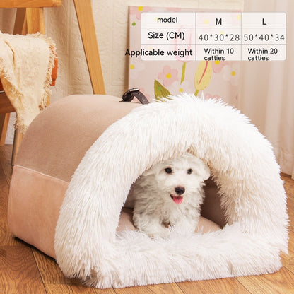 Portable Pet Nest Portable Autumn And Winter Warm Dog Nest Moisture-proof Long Fur Cat Nest Cross Border Pet Nest