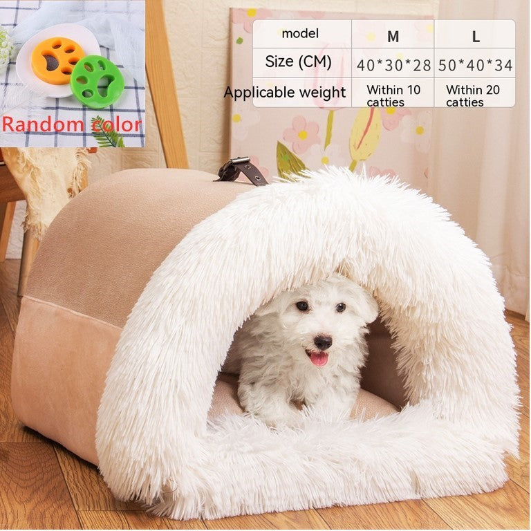Portable Pet Nest Portable Autumn And Winter Warm Dog Nest Moisture-proof Long Fur Cat Nest Cross Border Pet Nest