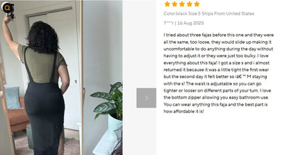 Furniche GraceForm – Black Lace Shapewear Bodysuit with Zipper Compression Fit