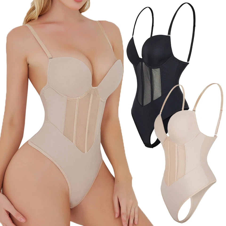 Furniche Silhouette Pro – Backless Deep V Sculpting Bodysuit