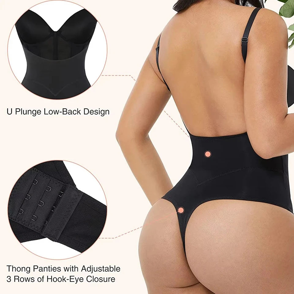 Furniche Silhouette Pro – Backless Deep V Sculpting Bodysuit