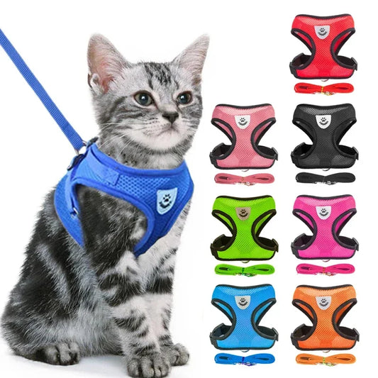 FurNiche™ Adjustable Mesh Pet Harness & Leash Set