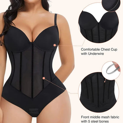 Furniche Silhouette Pro – Backless Deep V Sculpting Bodysuit