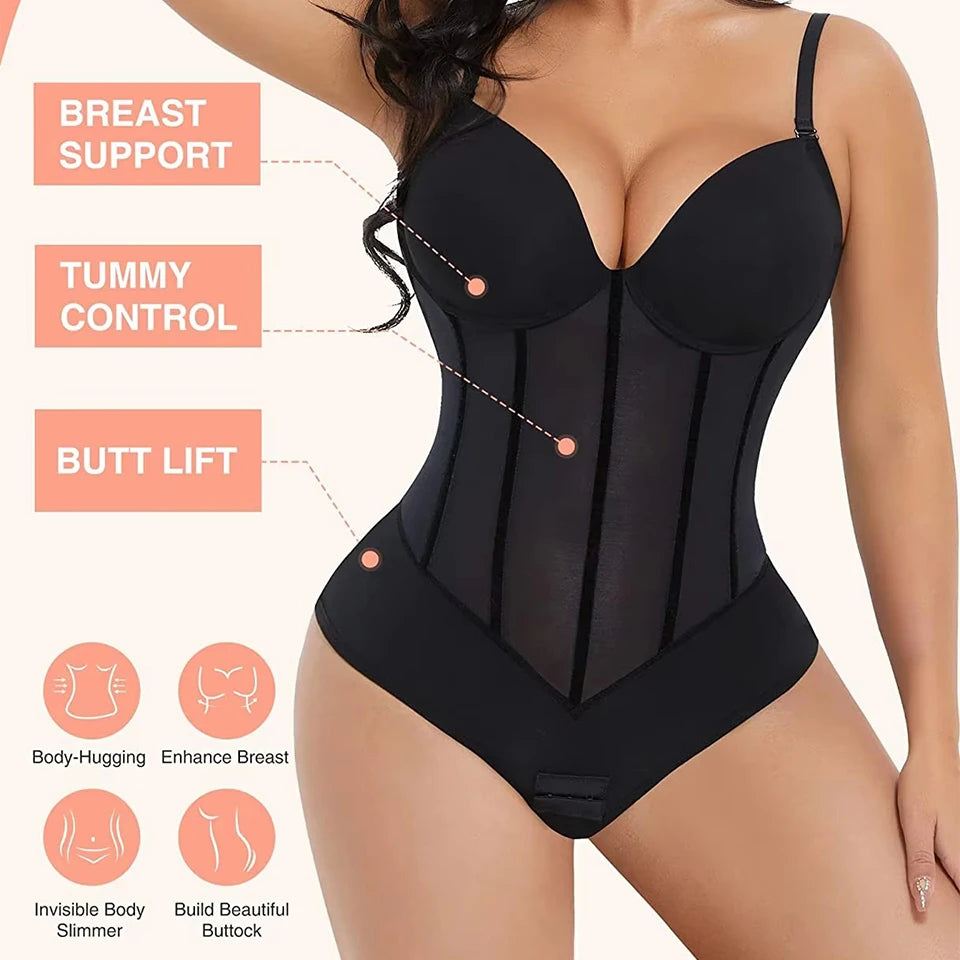 Furniche Silhouette Pro – Backless Deep V Sculpting Bodysuit