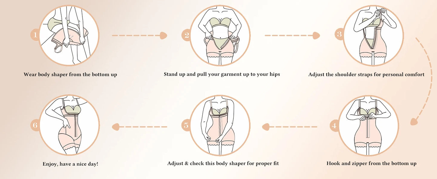 Furniche GraceForm – Black Lace Shapewear Bodysuit with Zipper Compression Fit