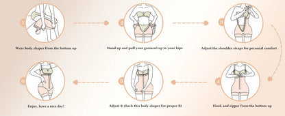 Furniche GraceForm – Black Lace Shapewear Bodysuit with Zipper Compression Fit