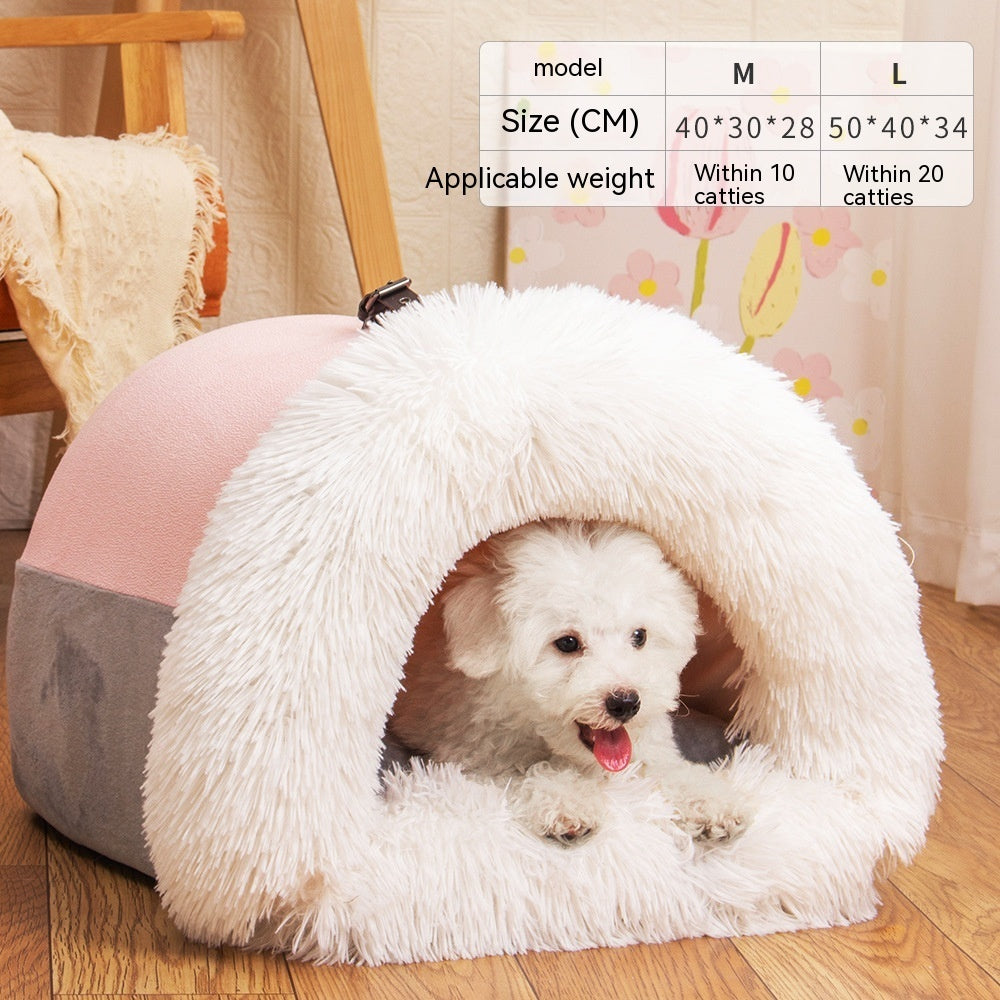 Portable Pet Nest Portable Autumn And Winter Warm Dog Nest Moisture-proof Long Fur Cat Nest Cross Border Pet Nest