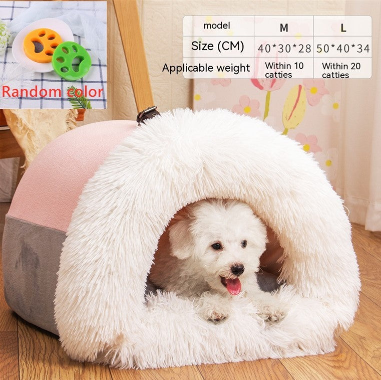 Portable Pet Nest Portable Autumn And Winter Warm Dog Nest Moisture-proof Long Fur Cat Nest Cross Border Pet Nest