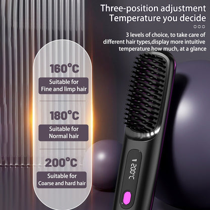 LUXSTRA™ 2-in-1 Wireless Hair Straightener Brush