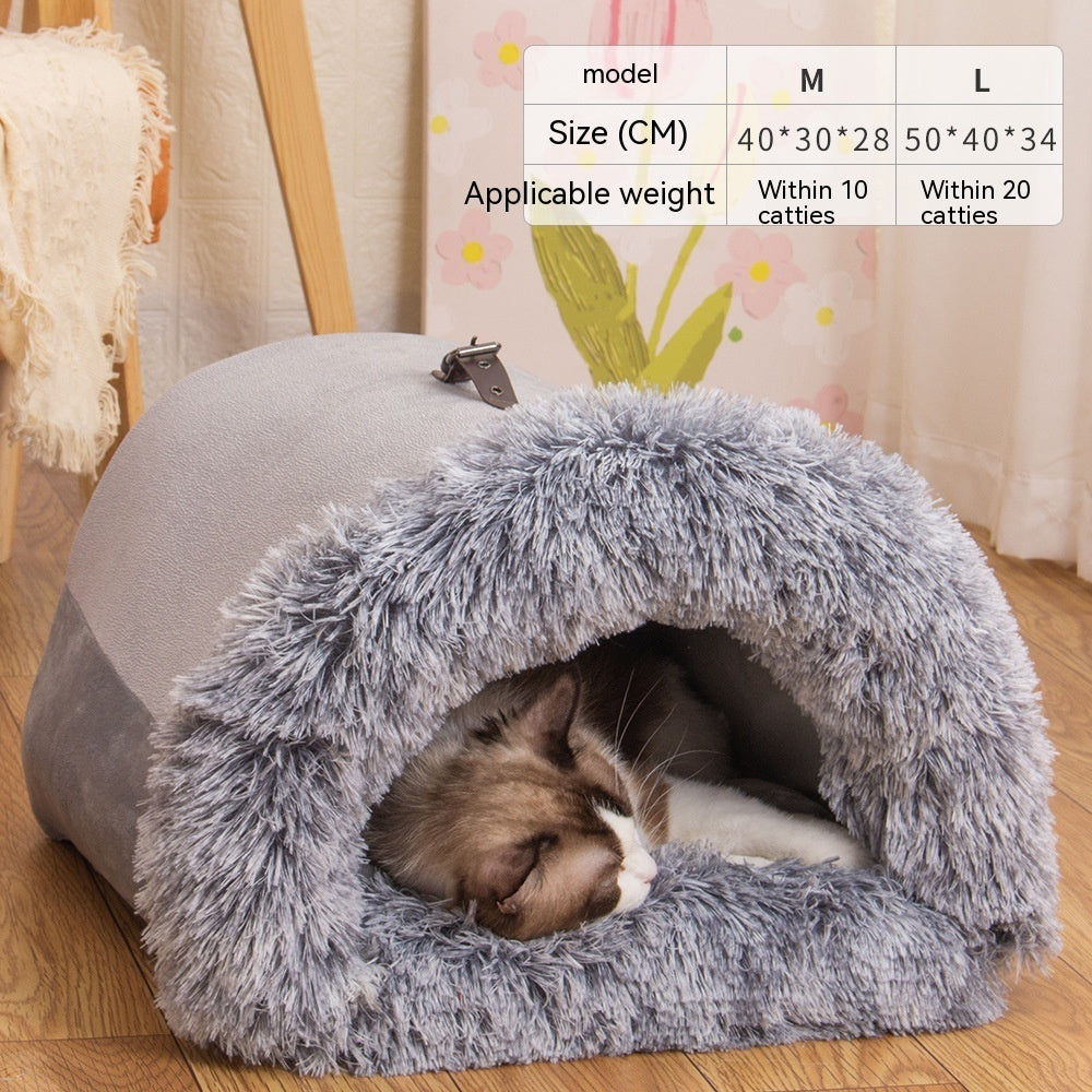 Portable Pet Nest Portable Autumn And Winter Warm Dog Nest Moisture-proof Long Fur Cat Nest Cross Border Pet Nest